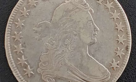 U.S.A. VF20 1806 Draped Bust Silver Half Dollar, die crack