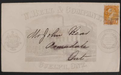 W. Bell & Co. 1874 1c SQ Guelph illustrated Armadale Cover