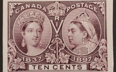 Canada #57P VF 1897 10c Jubilee Plate Proof on card