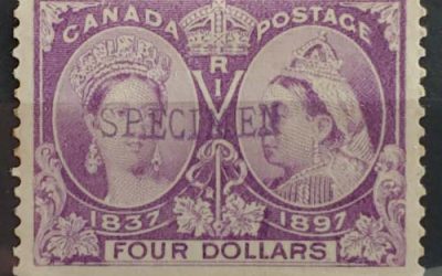 Canada #64S Fine Mint HR 1897 $4 Jubilee Specimen