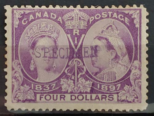 Canada #64S Fine Mint HR 1897 $4 Jubilee Specimen