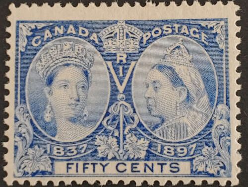 Canada #60 Fine+ Never Hinged 1897 50c Jubilee shade