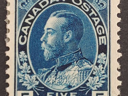 Canada #111a F/VF Mint HR 1912 5c Admiral shade