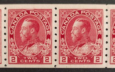 Canada #127 F/VF 3 Never Hinged 1912 2c Admiral Coil Strip