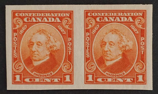 Canada #141 VFNH 1927 1c Macdonald Imperforate Pair