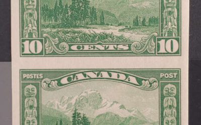 Canada #155a VFNH 1928 10c Mt. Hurd Imperforate Pair