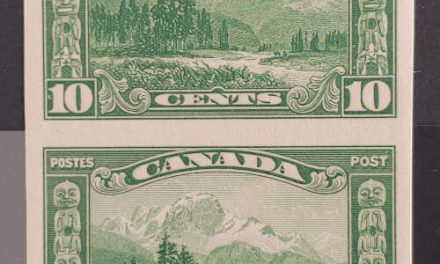 Canada #155a VFNH 1928 10c Mt. Hurd Imperforate Pair