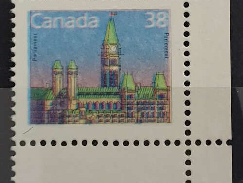Canada #1165c VFNH LR 1988 38c Printed on the Gum Side Variety
