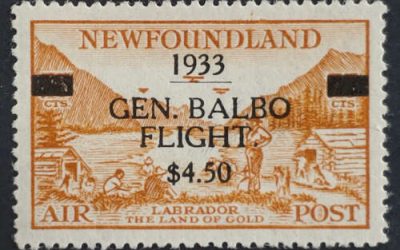 Newfoundland #C18 VFNH 1933 $4.50 Balbo Airmail w/ certs