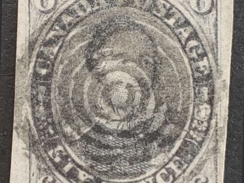 Canada #2 Fine+ Used 1851 6d Laid Paper