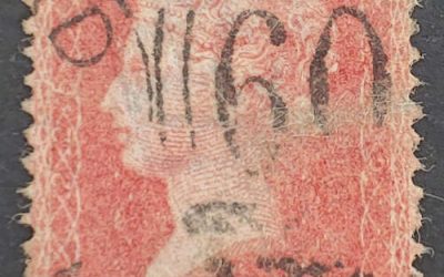 G.B. #33 VG Used 1864 1d Red Plate 225