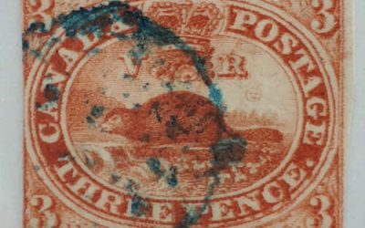 Canada #4vi VG/F Used 1852 3d Beaver Major Reentry