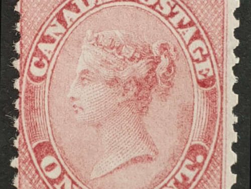 Canada #14 Fine Unused 1859 1c Rose