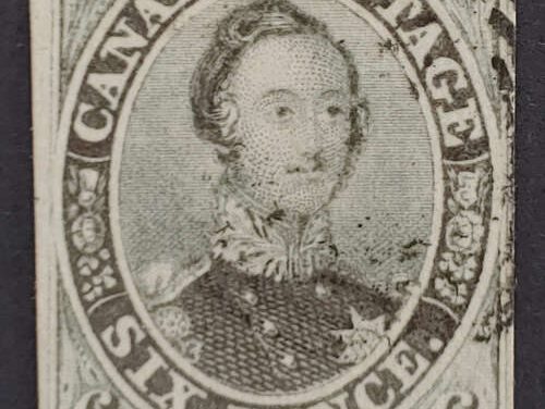 Canada #5 Fine+ Used 1855 6d Albert shade, face free cancel