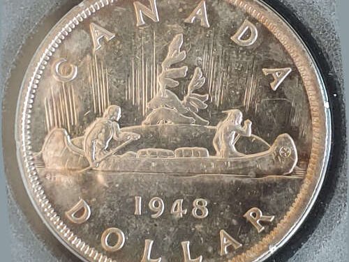 Canada Accurate MS63 1948 George VI Voyageur Silver $1