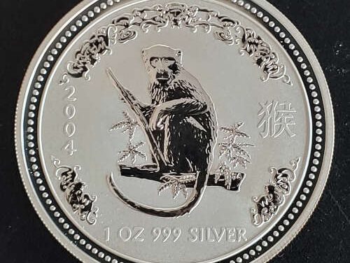 Australia BU 2004 .999 fine Ounce Year of the Monkey Silver $1