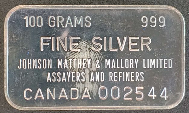 Johnson Matthey .999 Fine boxed 100 gram Silver Bar #002544