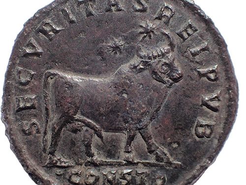 Iulianus II Aposta 361-363 AD 7.1gm AE28 w/ Bull, 2 stars etc