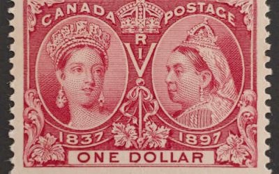Canada #61 Fine Never Hinged 1897 $1 Jubilee, 24,900 issued