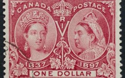 Canada #61 VF Used 1897 $1 Jubilee face free cancel