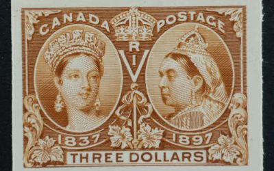 Canada #63P VF 1897 $3 Jubilee Plate Proof on card, 750 issued