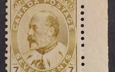Canada #92 Fine+ Never Hinged 1903 7c Edward VII Shade