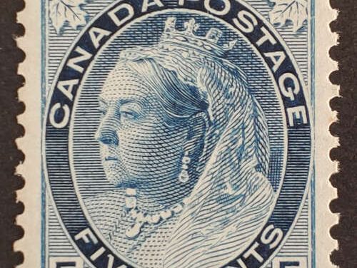 Canada #79 F/VF Never Hinged 1899 5c QV Numeral