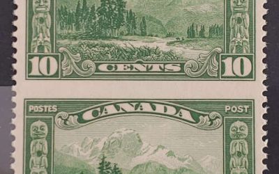 Canada #155c gen VFNH 1929 10c Mt Hurd Perf by Imperf Pair