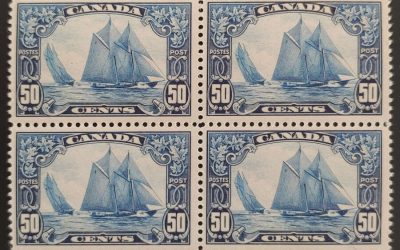 Canada #158 Fine+ 2 Never Hinged 1929 50c Bluenose Block