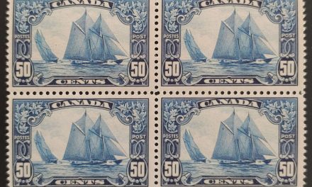 Canada #158 Fine+ 2 Never Hinged 1929 50c Bluenose Block
