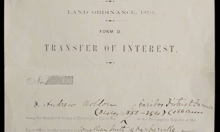 9 Jun 1874 3pg Cariboo land transfer btw farmer, miner signed Bowron