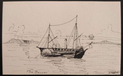 The Beaver signed handdrawn 14 Mar 1938 Victoria “Postcard”