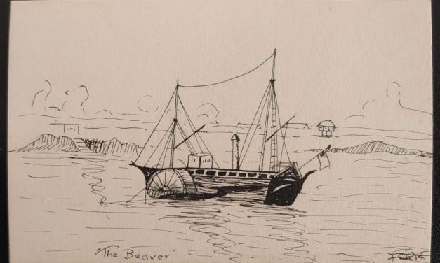 The Beaver signed handdrawn 14 Mar 1938 Victoria “Postcard”