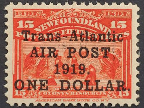 Newfoundland #C2a VFNH 1919 $1 on 15c No Comma Variety