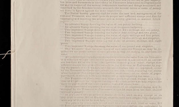 Vancouver Island 1862 12-pg Stamp Act