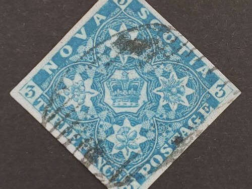 Nova Scotia #3 VF Used 1851 3d Diamond