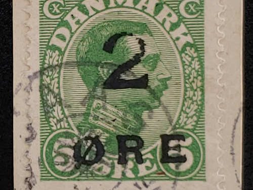 Faroe Islands #1 Midvagur Star Cancel Used on piece w/ 1979 Cert.