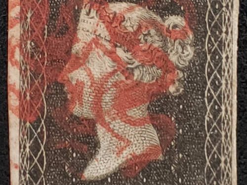 G.B. #1 F/VF red M/C Used 1840 1d Black Position I-G