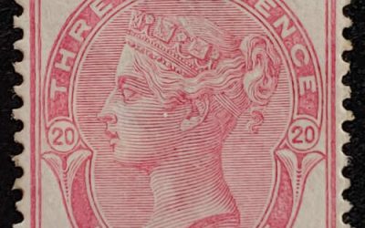 G.B. #61 Fine Mint 1873/80 3d Plate 20, back pencil note
