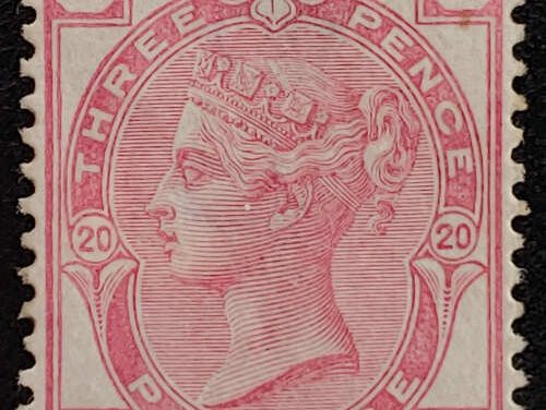G.B. #61 Fine Mint 1873/80 3d Plate 20, back pencil note