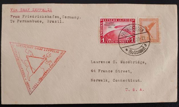 Germany #C34, 41 14 Oct 1933 Zeppelin Flight Cover to Brazil