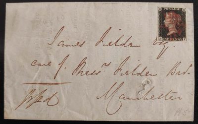 G.B. #1 19 Aug 1840 1d Black Printed Railway FLS US$850.
