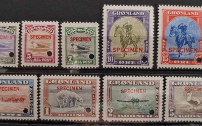 Greenland #10S-18S Never Hinged 1945 Specimen Set, 300 made