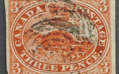 Canada #4ii VF Used 1852 3d Orange Red Beaver