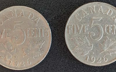 Canada VG 1926 Near and Far 6 Variety George V 5 Cents duo