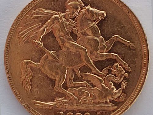 Australia XF 1882M QV Gold Sovereign .2355oz