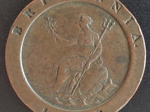 G.B. VF+ 1797 George III Cartwheel Two Pence, edge dings