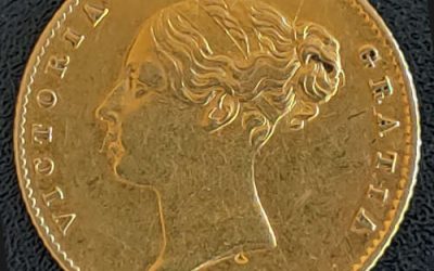 G.B./Colonial Canada VF 1852 QV Shield Type Gold 1/2 Sovereign