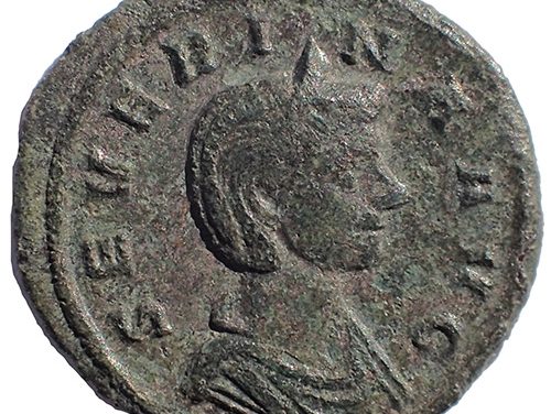 Severina, Augusta 275 AD 19mm 2.5gm AE Denarius struck at Rome
