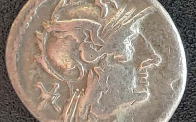 Tiberius Minucius cf Augurinus 134 BC 3.75gm Silver Denarius